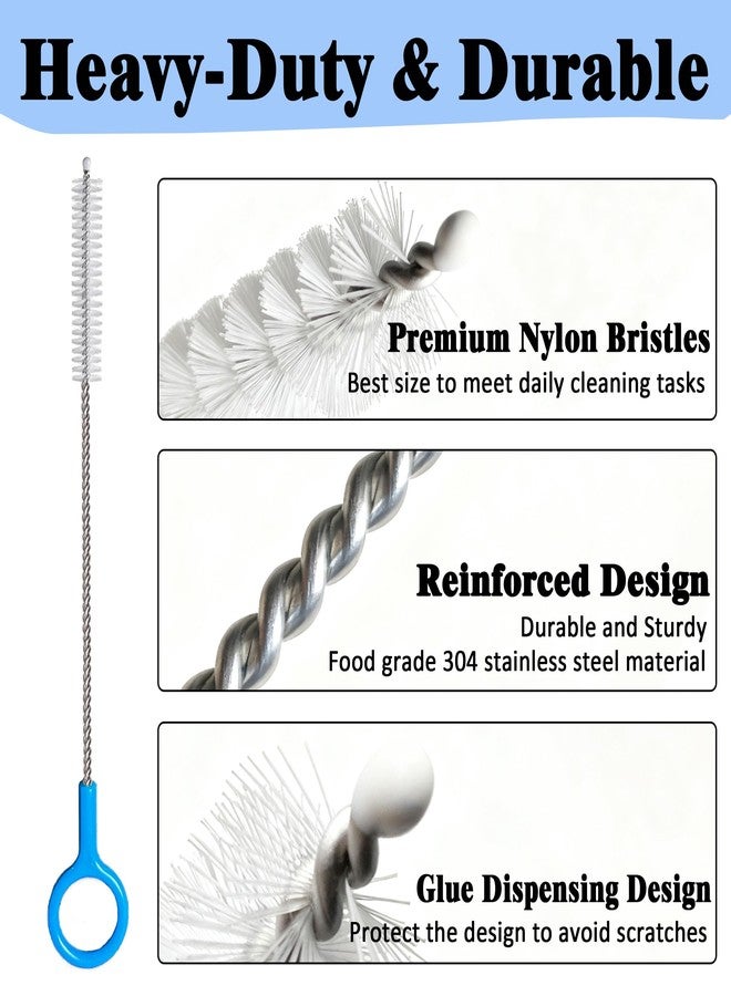 CIDYAUST Heavy-Duty Straw Cleaner Brush, 2 Pcs Flexible Straw Brush Set,Reusable Straws Cleaning Brush with Stainless Steel and Nylon Bristles for Baby Bottles,Stanley Cup. - Image 4